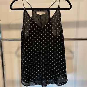 Loft black tank with gold sparkle dots